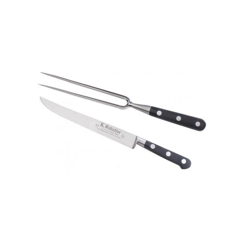 Set cutit si furculita baioneta- cutie cadou, lungime 20cm, Sabatier Authentique