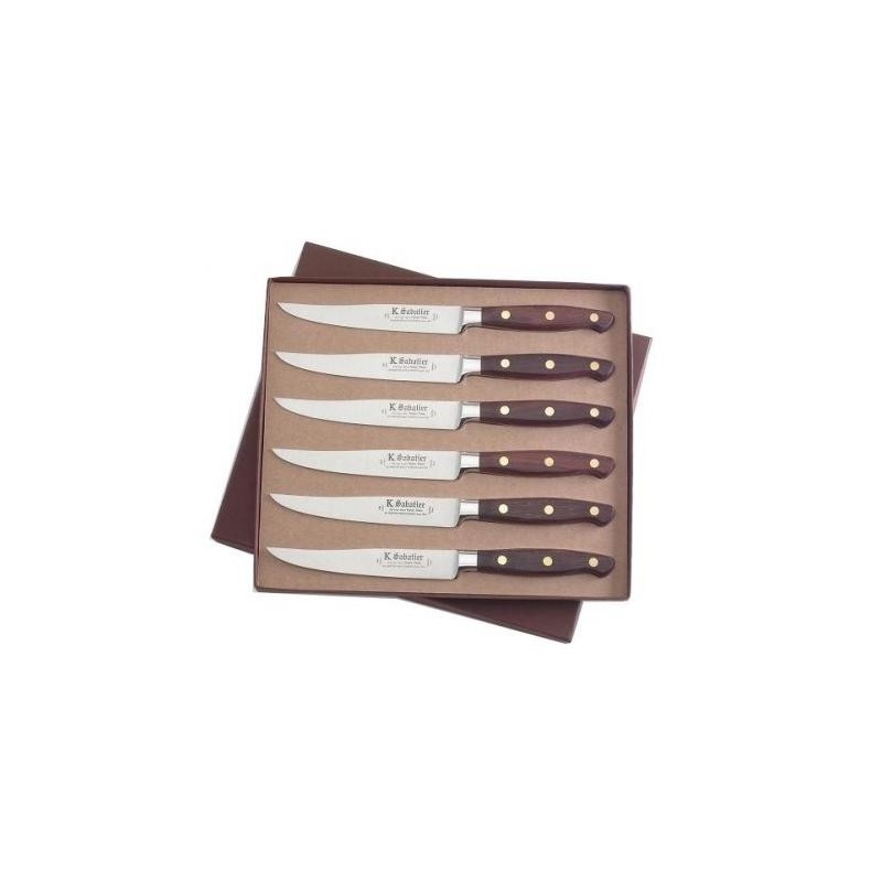 Cutie cu 6 cutite pentru friptura, lungime 13cm, Sabatier Elegance.