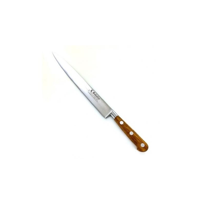 Cutit de feliat, lungime 30cm, otel carbon, maner din lemn de maslin, Sabatier Au Carbone-Olive.