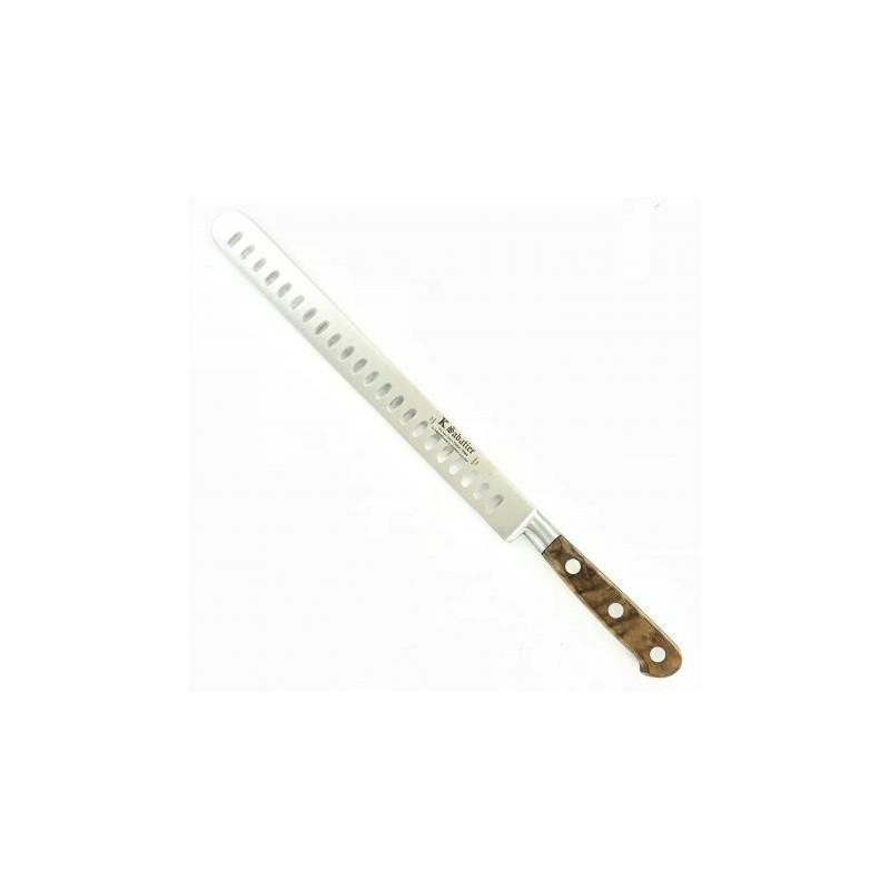 Cutit de sunca, lungime 25cm, cu buzunare de aer, maner din lemn de maslin, Sabatier Authentique - Olive.