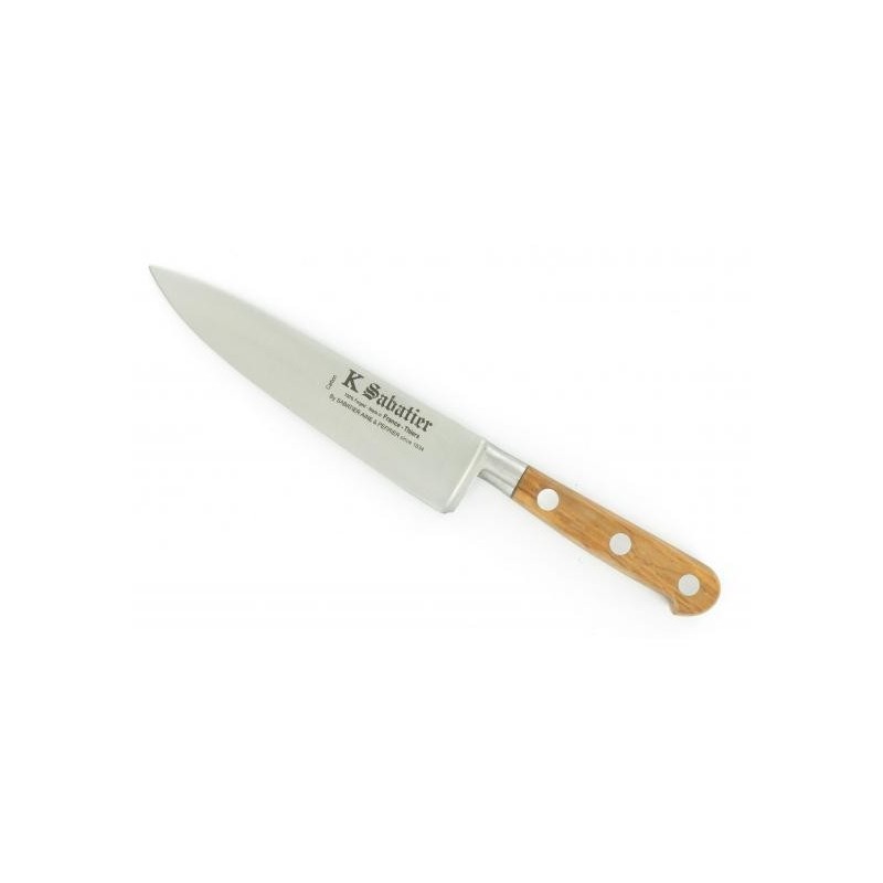 Cutit de gatit, lungime 15cm, maner din lemn de maslin, Sabatier Authentique - Olive.