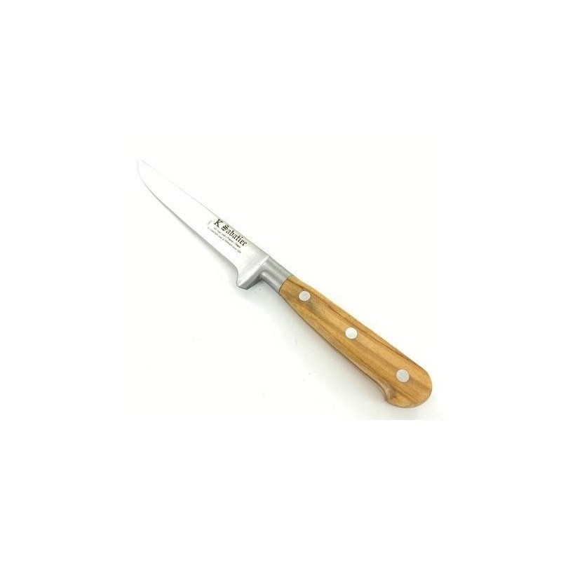 Cutit dezosare, lungime 13cm, maner din lemn de maslin, Sabatier Au Carbone - Olive.