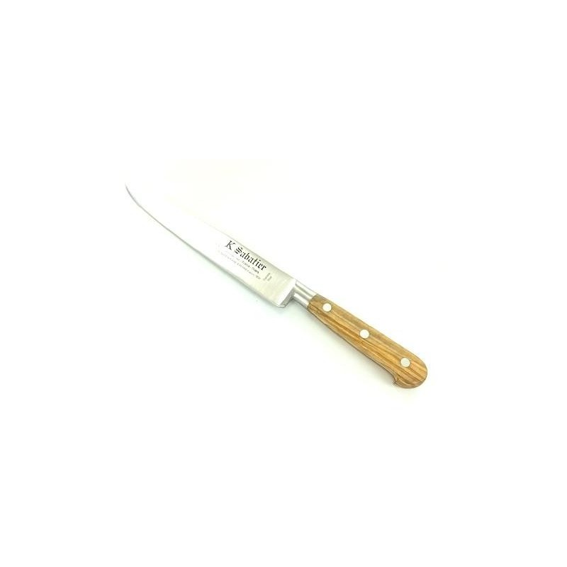 Cutit filetat, lungime 20cm, maner din lemn de maslin, Sabatier Authentique - Olive.